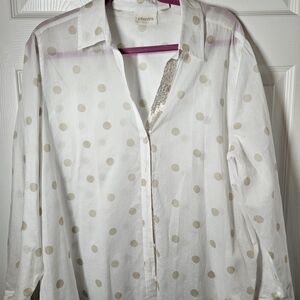 Chico's White Polka Dot Women's Top